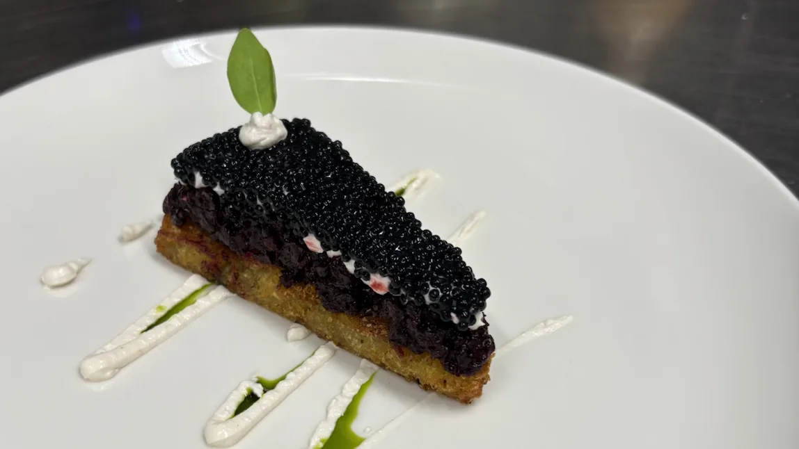Potato & beetroot cake